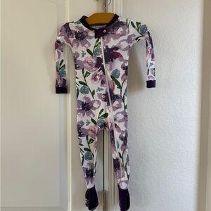 Burt’s Bees purple Floral Toddler footie One Piece Pajama
